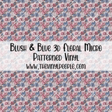 Blush & Blue 3D Floral Patterned Vinyl