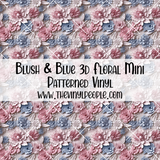 Blush & Blue 3D Floral Patterned Vinyl