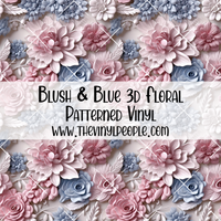 Blush & Blue 3D Floral Patterned Vinyl