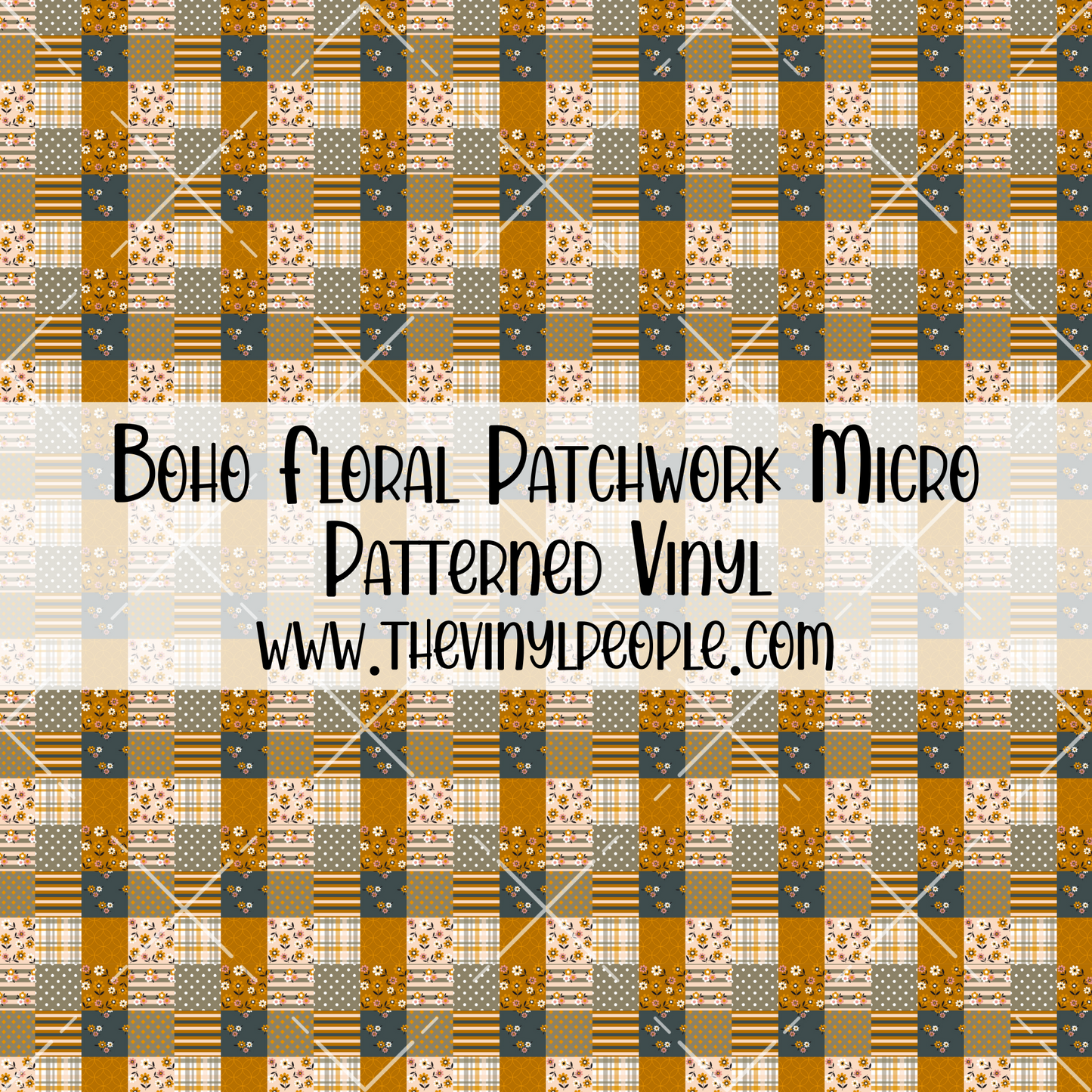 Boho Floral Patchwork Patterned Vinyl