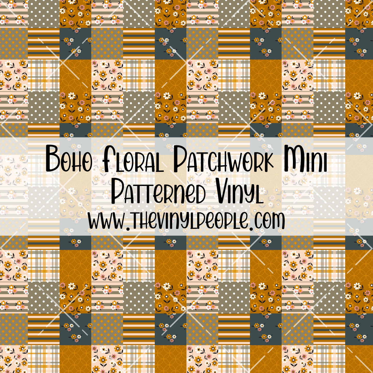 Boho Floral Patchwork Patterned Vinyl