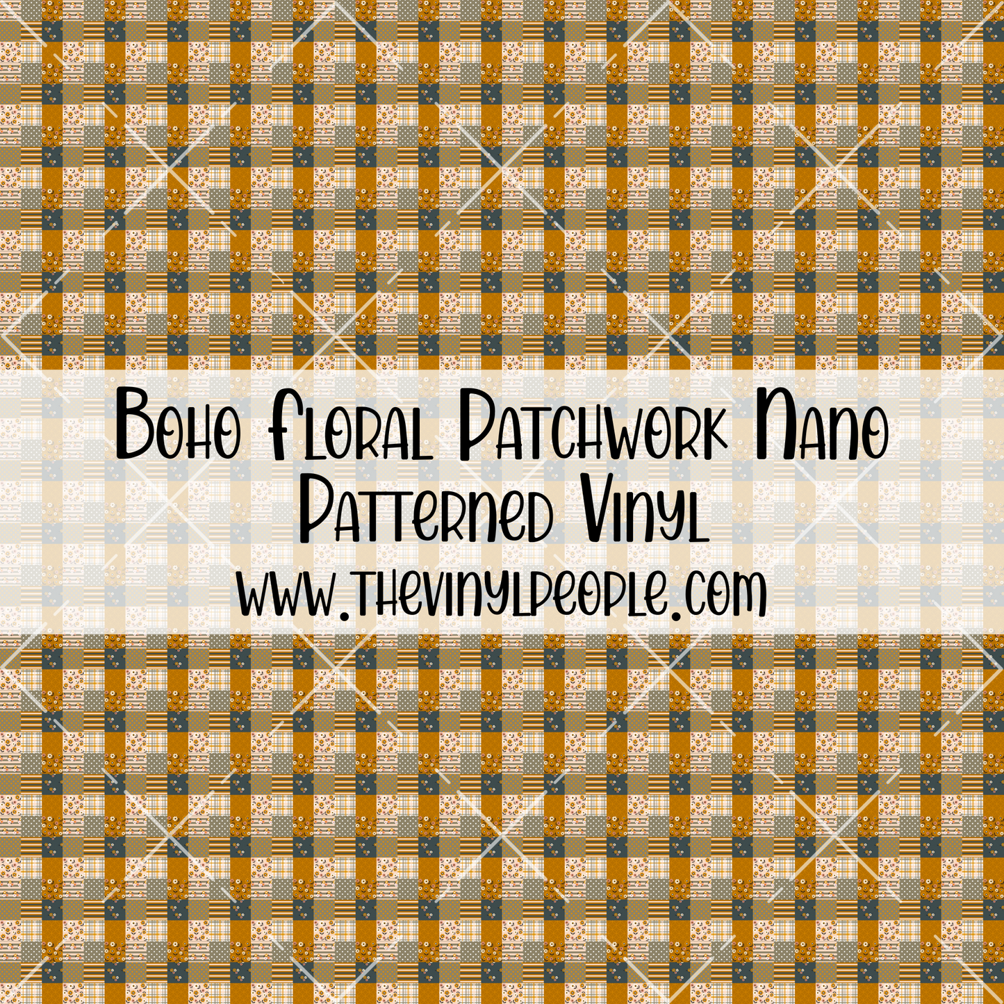 Boho Floral Patchwork Patterned Vinyl