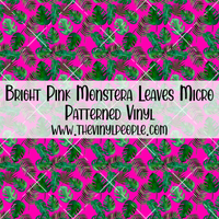 Bright Pink Monstera Leaves Patterned Vinyl