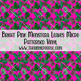 Bright Pink Monstera Leaves Patterned Vinyl