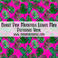 Bright Pink Monstera Leaves Patterned Vinyl