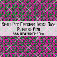 Bright Pink Monstera Leaves Patterned Vinyl