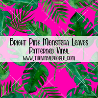 Bright Pink Monstera Leaves Patterned Vinyl