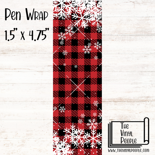 Buffalo Plaid Snowflakes Pen Wrap