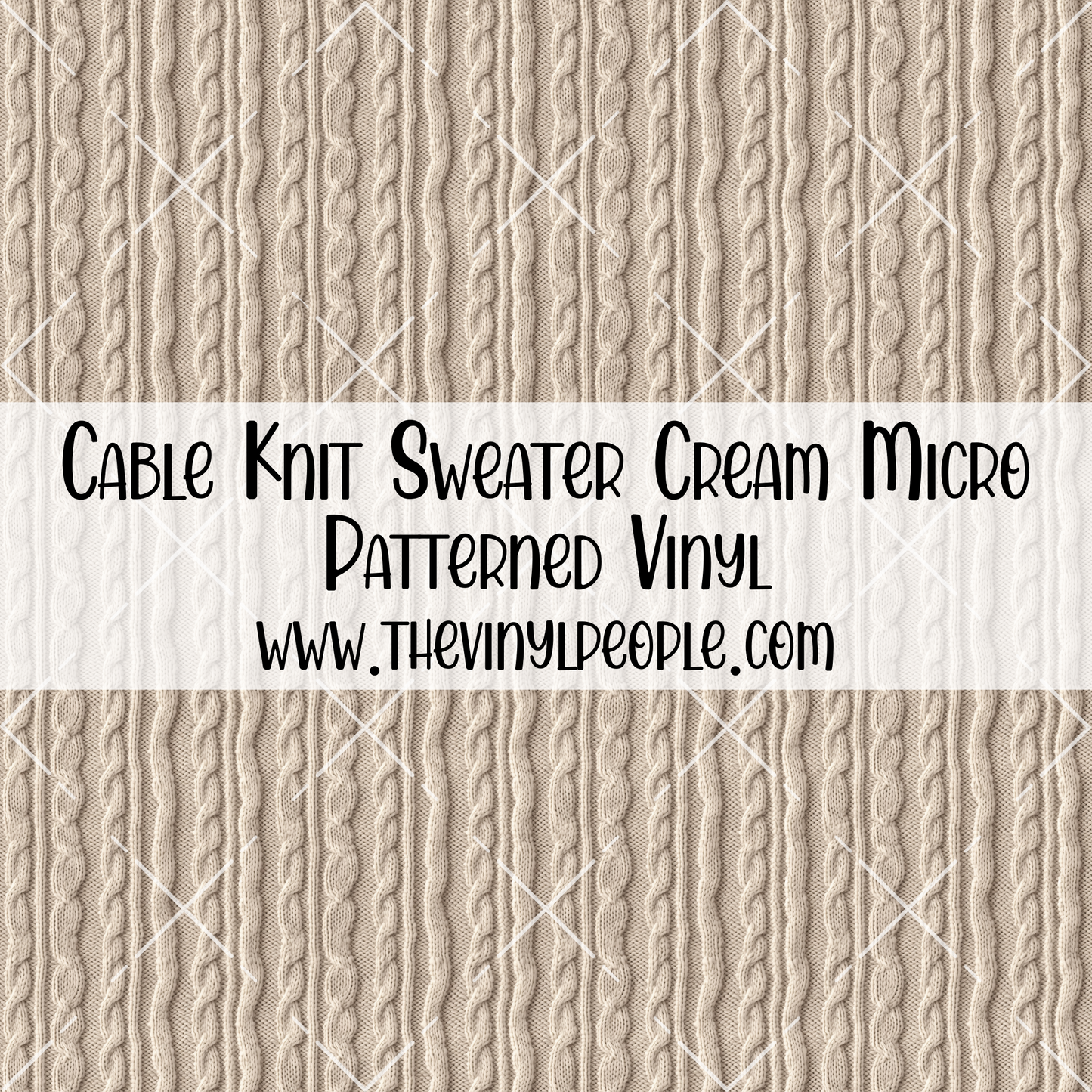 Cable Knit Sweater Cream Patterned Vinyl
