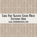 Cable Knit Sweater Cream Patterned Vinyl