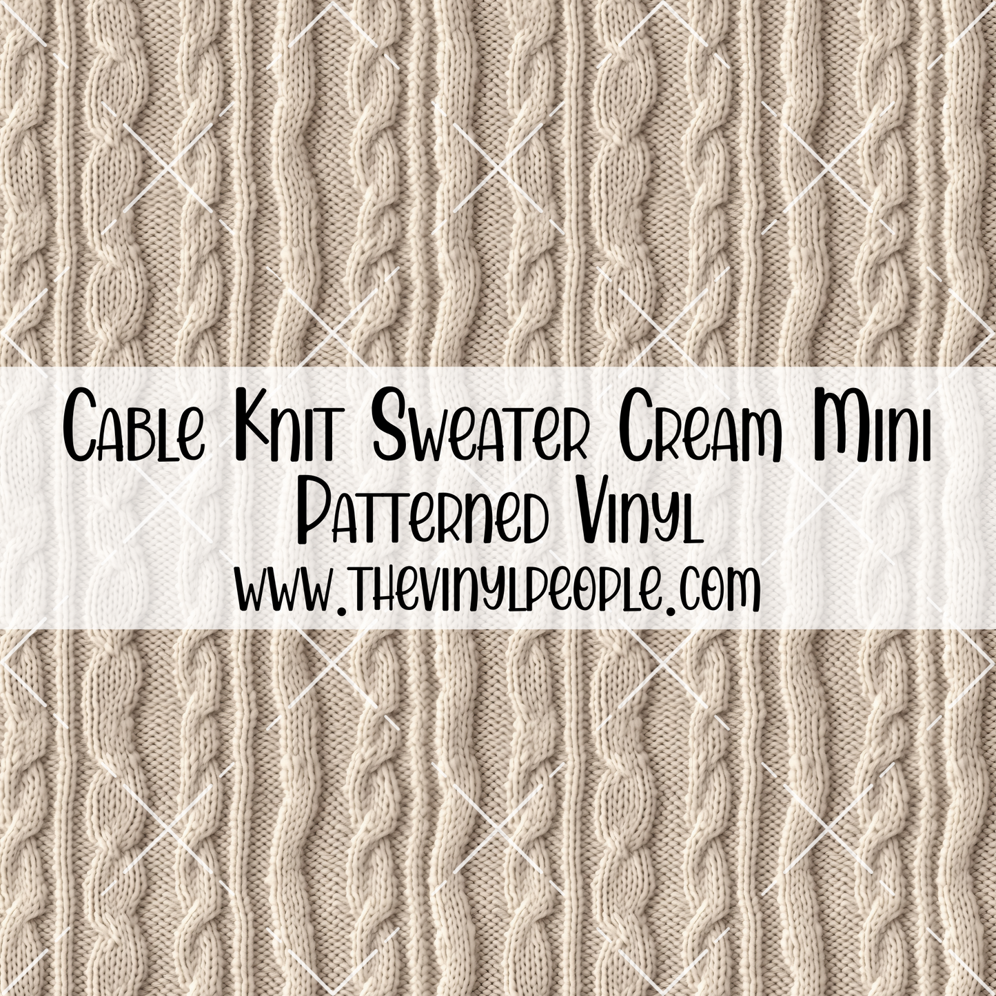 Cable Knit Sweater Cream Patterned Vinyl