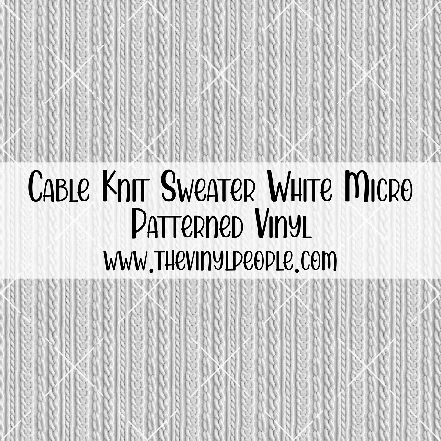 Cable Knit Sweater White Patterned Vinyl