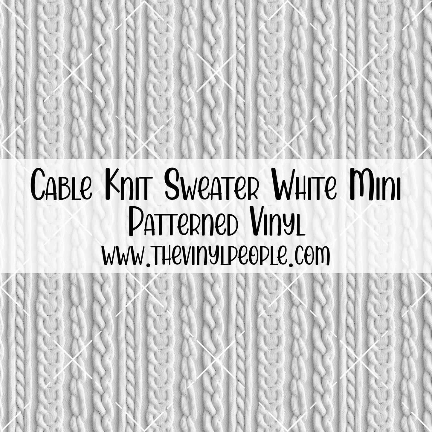 Cable Knit Sweater White Patterned Vinyl