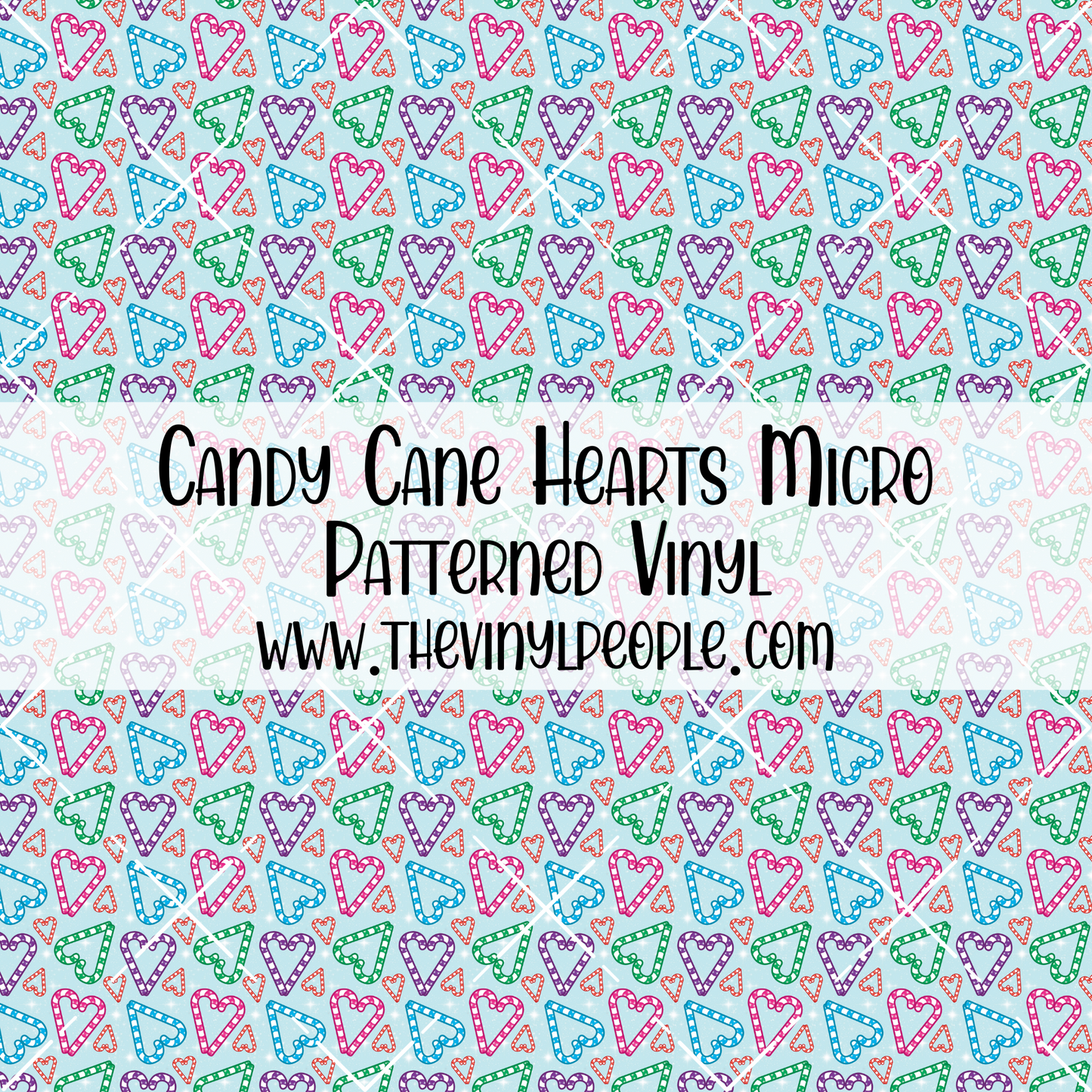 Candy Cane Hearts Patterned Vinyl