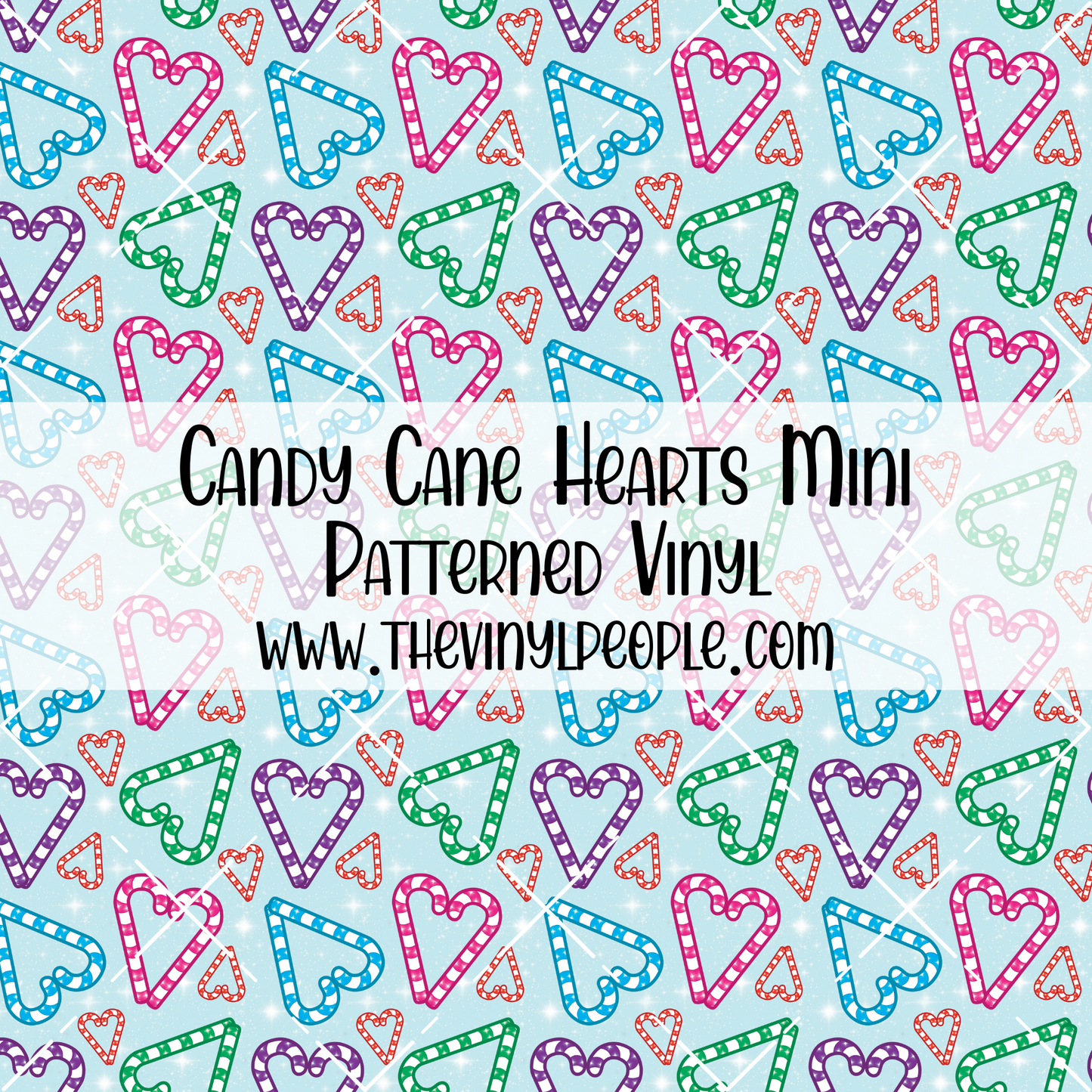 Candy Cane Hearts Patterned Vinyl