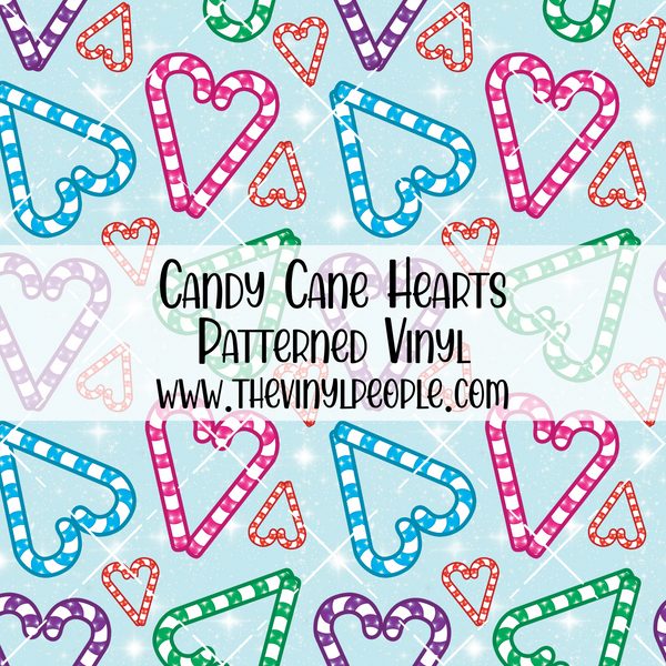 Candy Cane Hearts Patterned Vinyl