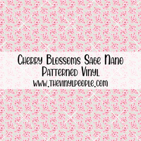 Cherry Blossoms Sage Patterned Vinyl