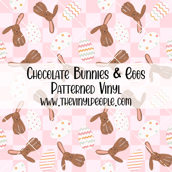 Chocolate Bunnies & Eggs Patterned Vinyl
