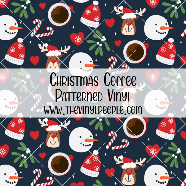 Christmas Coffee Patterned Vinyl