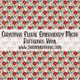 Christmas Floral Embroidery Patterned Vinyl