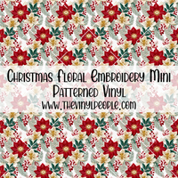 Christmas Floral Embroidery Patterned Vinyl