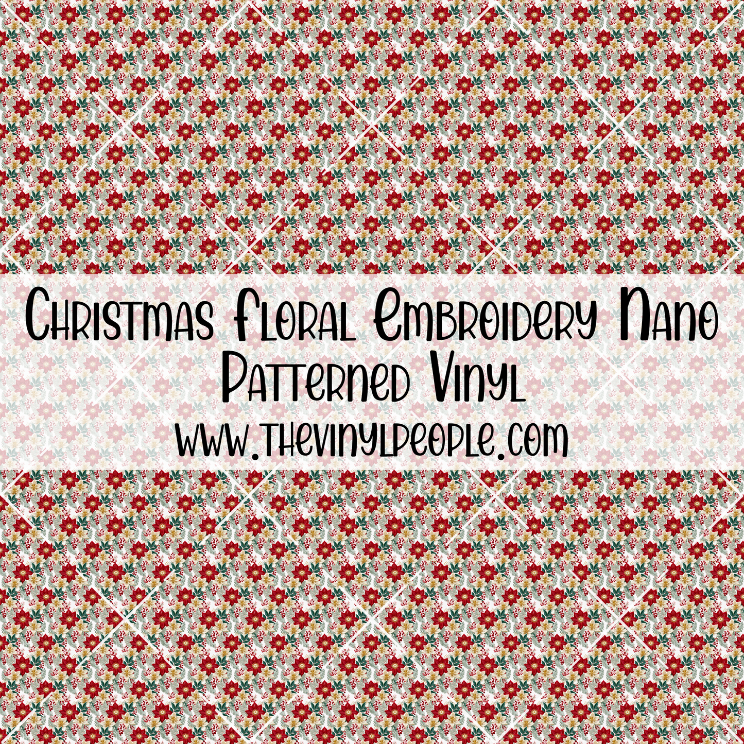 Christmas Floral Embroidery Patterned Vinyl