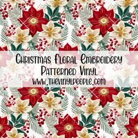 Christmas Floral Embroidery Patterned Vinyl