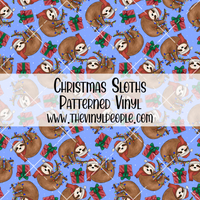 Christmas Sloths Patterned Vinyl