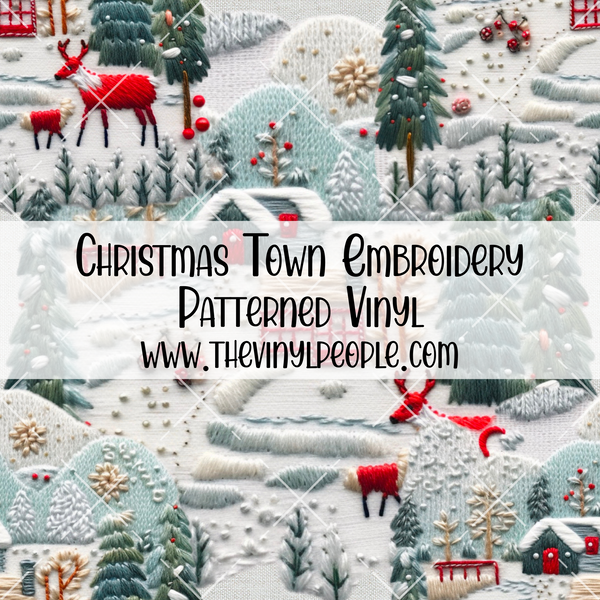Christmas Town Embroidery Patterned Vinyl