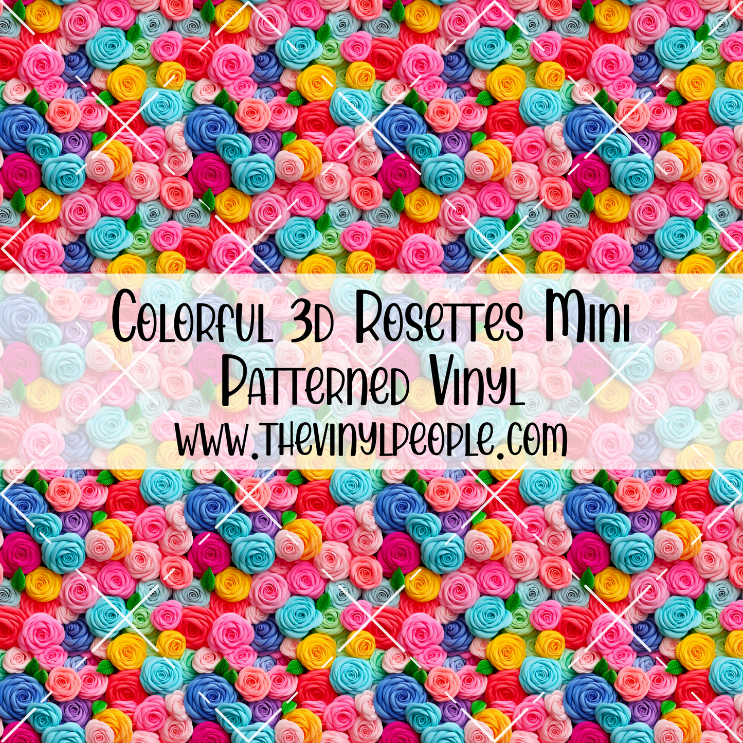 Colorful 3D Rosettes Patterned Vinyl