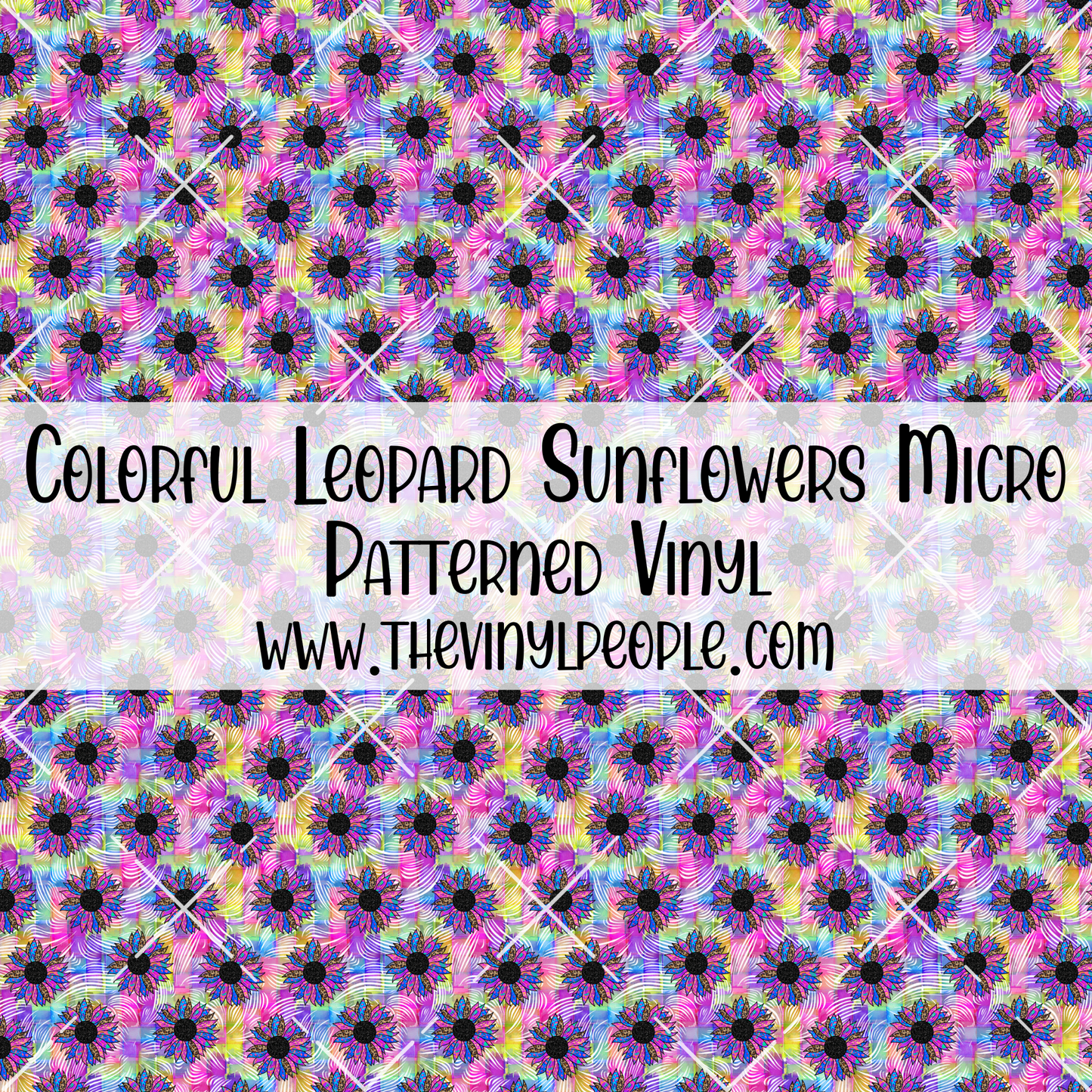 Colorful Leopard Sunflowers Patterned Vinyl