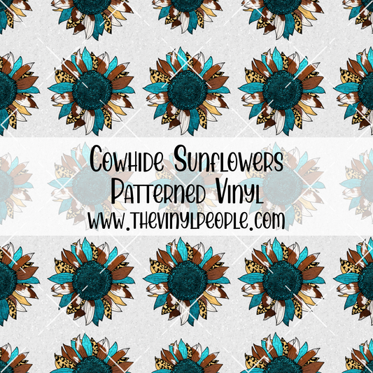 Cowhide Sunflowers Patterned Vinyl