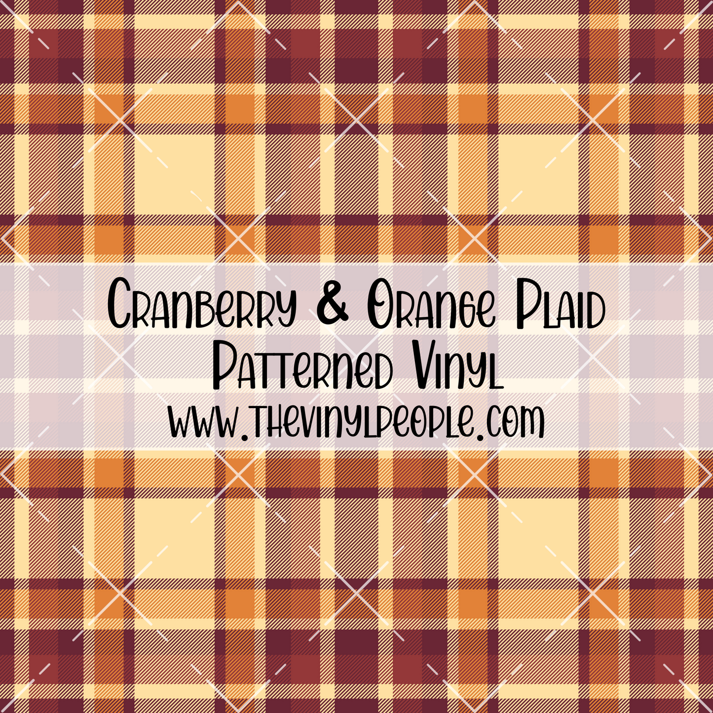 Cranberry & Orange Plaid Patterned Vinyl