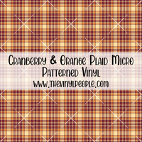 Cranberry & Orange Plaid Patterned Vinyl