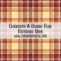 Cranberry & Orange Plaid Patterned Vinyl