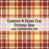 Cranberry & Orange Plaid Patterned Vinyl