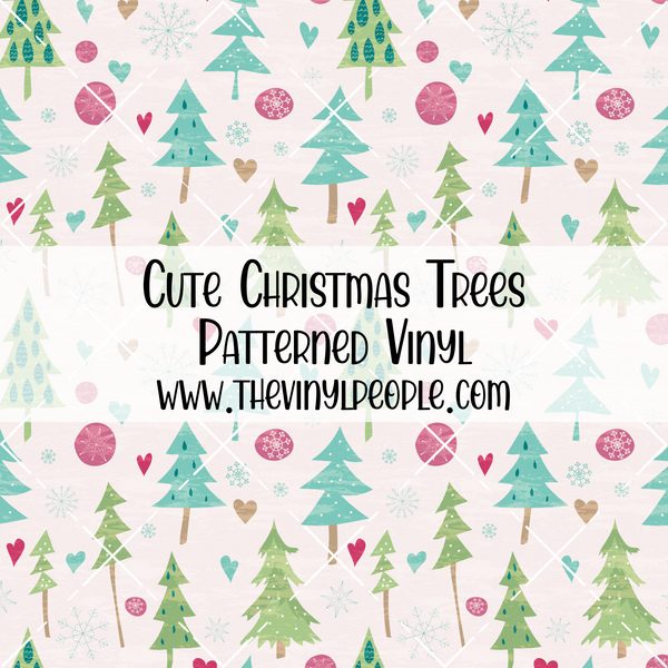 Cute Christmas Trees Patterned Vinyl
