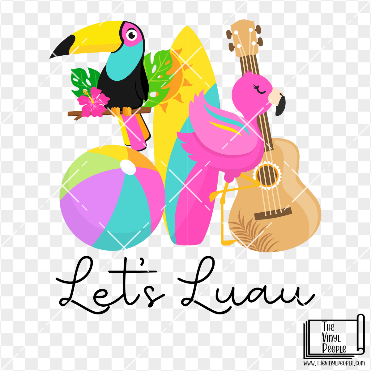 Let's Luau Vinyl Decal