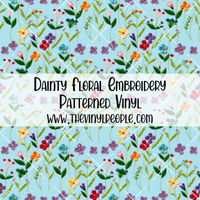 Dainty Floral Embroidery Patterned Vinyl