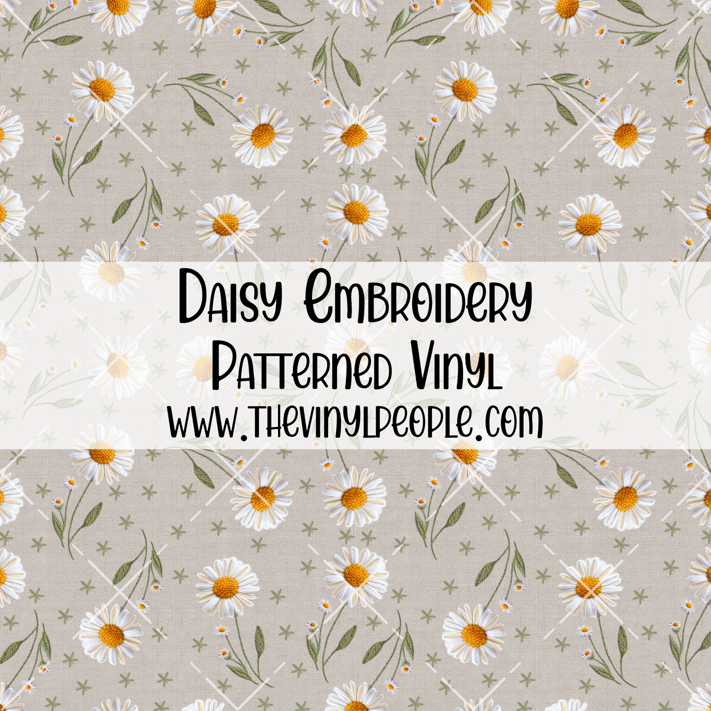 Daisy Embroidery Patterned Vinyl