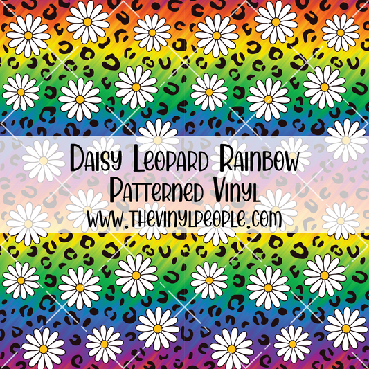 Daisy Leopard Rainbow Patterned Vinyl