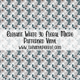 Elegant White 3D Floral Patterned Vinyl