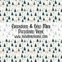 Evergreen & Gold Patterned Vinyl