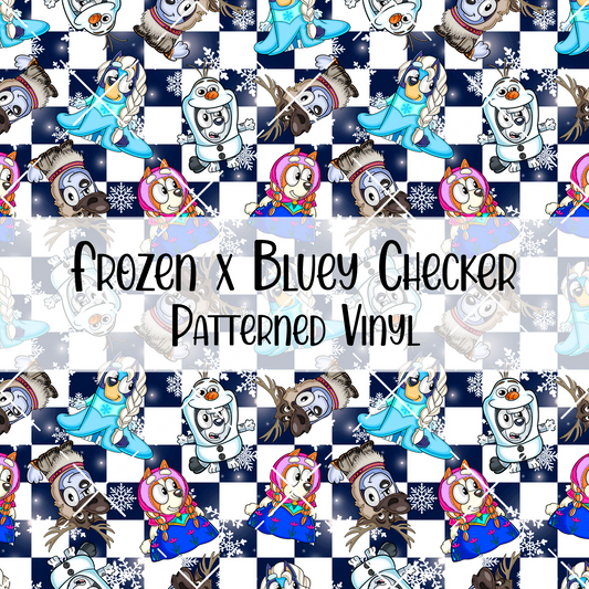 Frozen x Bluey Checker Patterned Vinyl