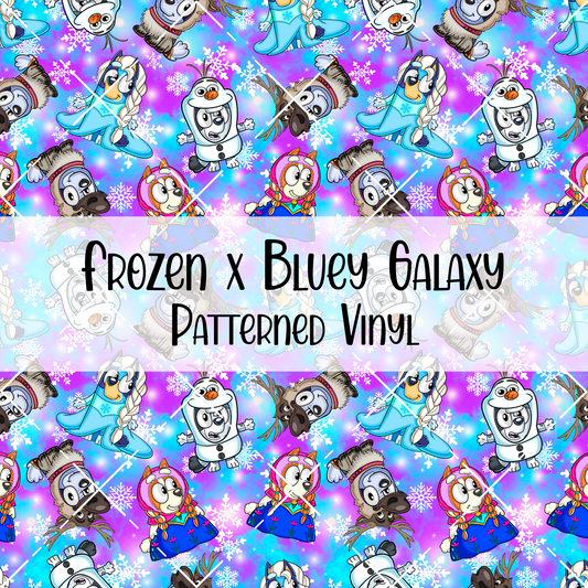 Frozen x Bluey Galaxy Patterned Vinyl