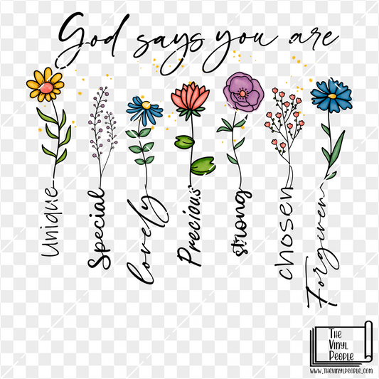 God Says Flowers Vinyl Decal