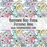 Glistening Gold Floral Patterned Vinyl