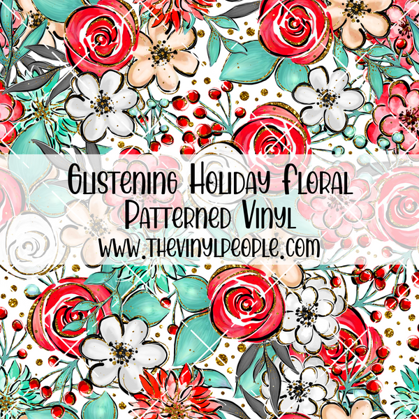 Glistening Holiday Floral Patterned Vinyl