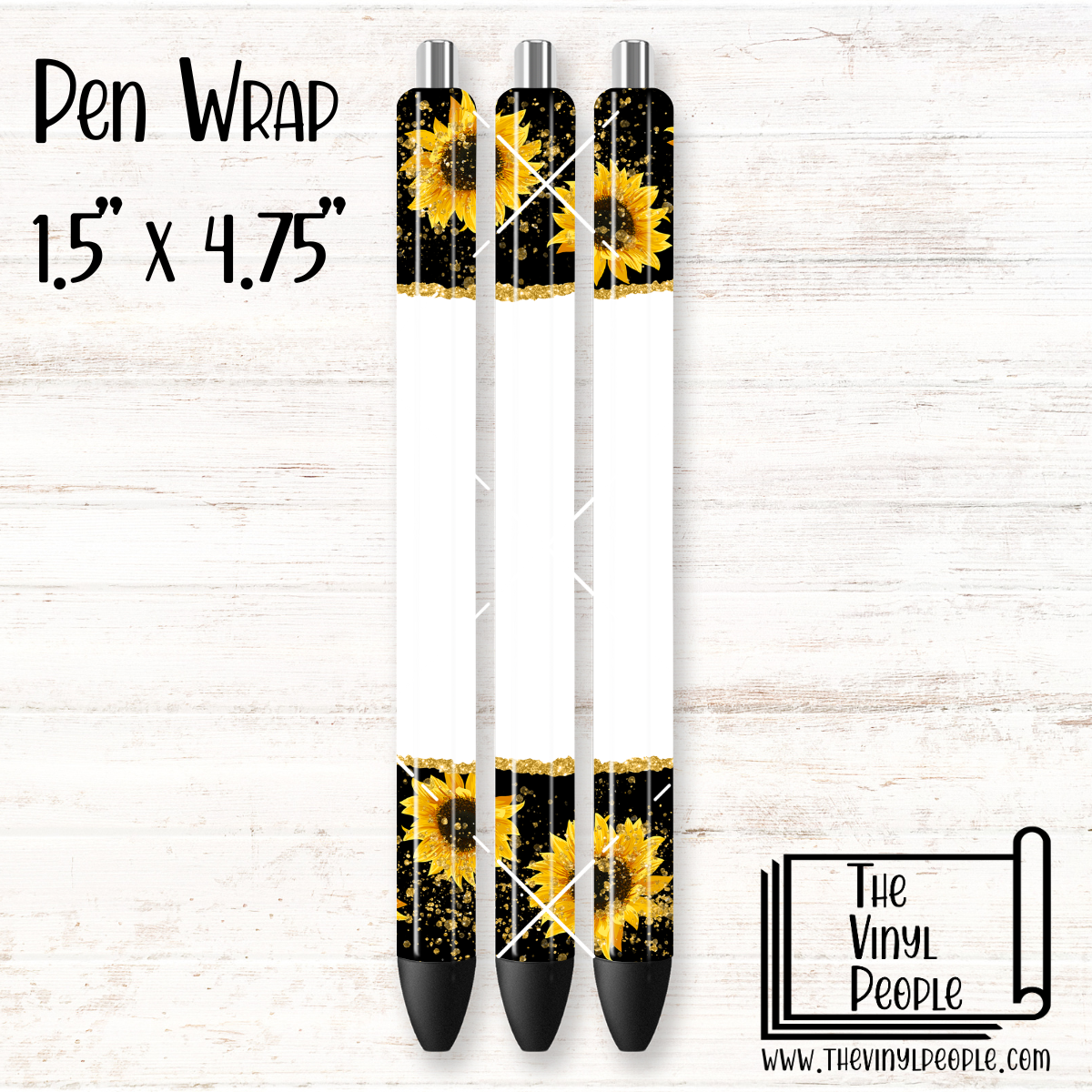 Gold Flakes & Sunflowers Pen Wrap