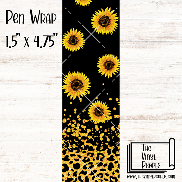 Gold Leopard Sunflowers Pen Wrap